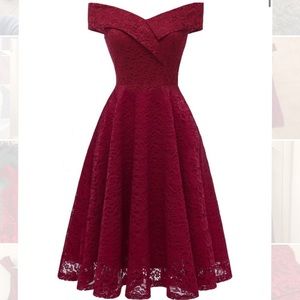 1950 Lace Floral Swing Dress
